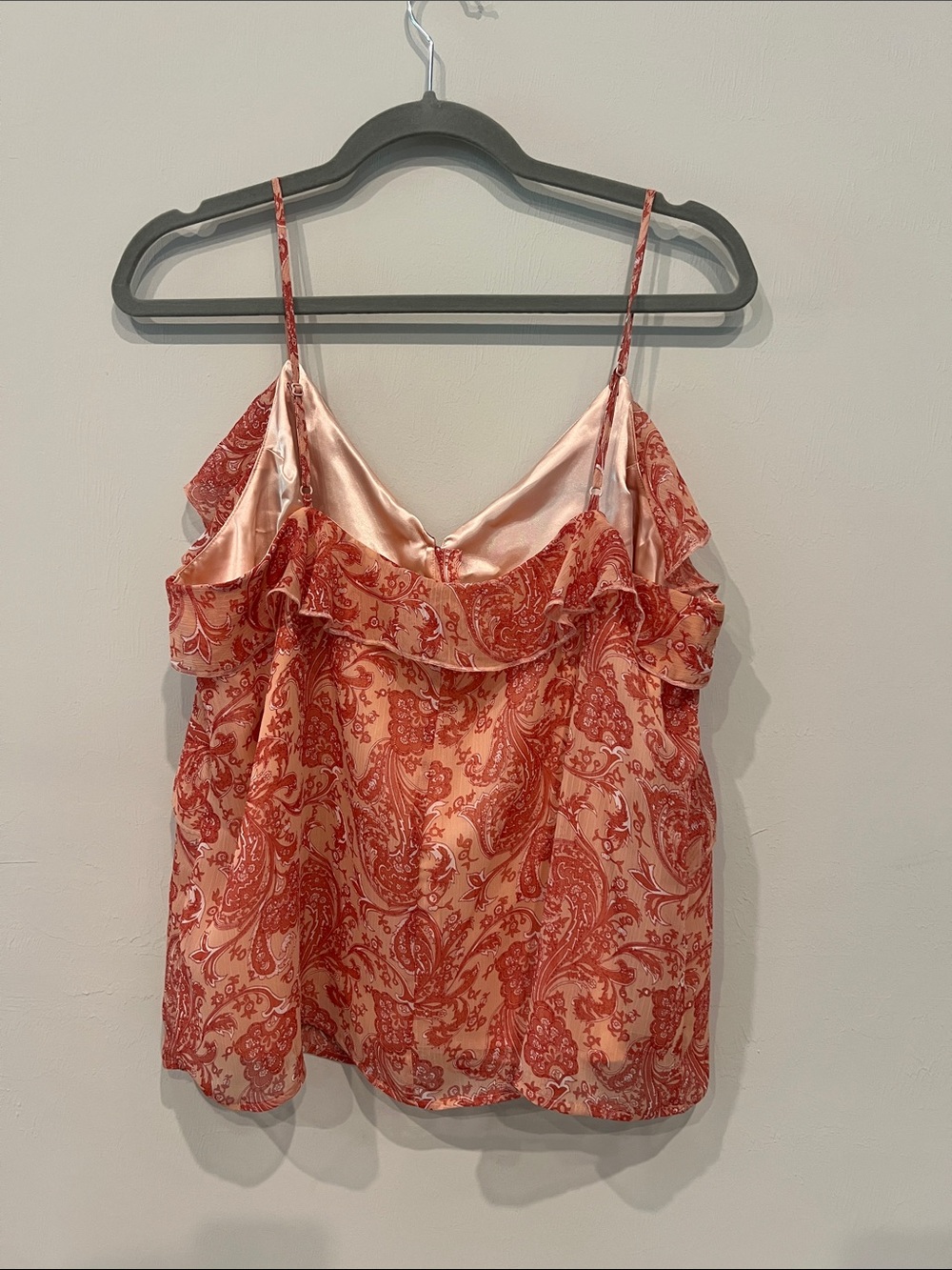 Express Pink Paisley Ruffle Pearl-Button Camisole - Picture 4 of 6